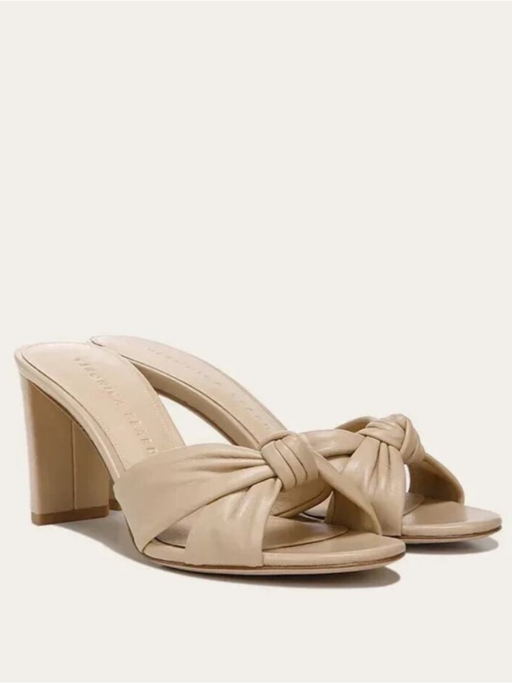 Veronica Beard Ganita 3'' Block Heel Knot-Front Sandal Nude Size 8 $350